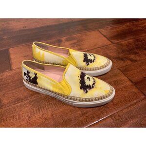 Kate Spade New York Yellow Black Tie Dye Espadrilles Sneakers, Size 6
